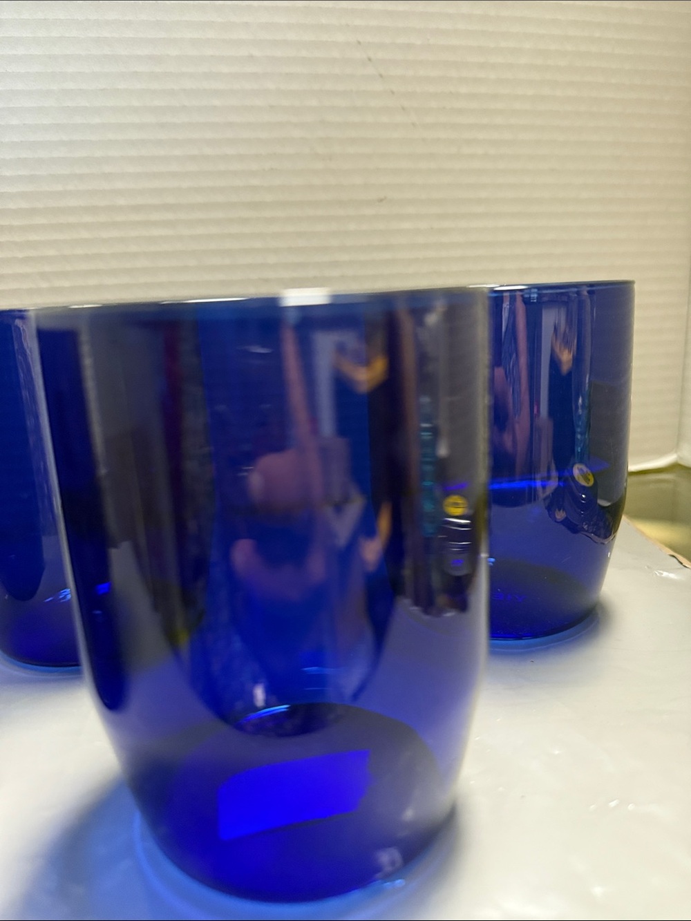 Set of 4 Cobalt Blue Glass Tumblers - Picture 2 of 2